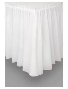 Hvit plastbordskjørt 73 x 426 cm