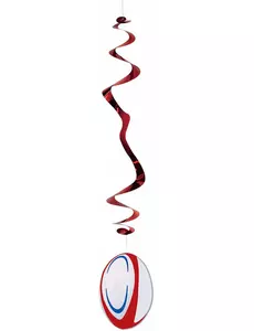Sett med 6 brannsikre papiranheng Rugbyball 80 cm