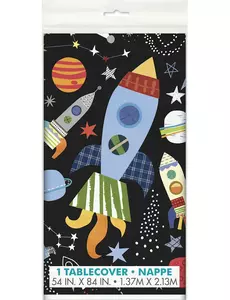 Svart univers plastduk 137 x 213 cm