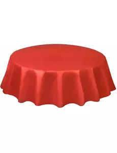 Red round disposable plastic tablecloth 2m13