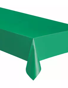 Rectangular Emerald Green Plastic Tablecloth 137 x 274 cm