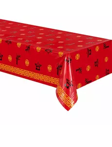 Rød asiatisk plastduk 137 x 274 cm