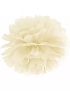 25 cm kremfarget papirhengende pompong