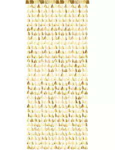 Gyllent glittertrådgardin av grantre 100 x 245 cm