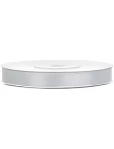 Silver satin ribbon 0.6 cm x 25 m