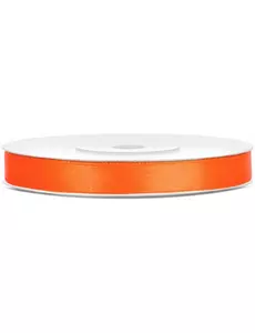 6 mm oransje satengbånd 25 meter