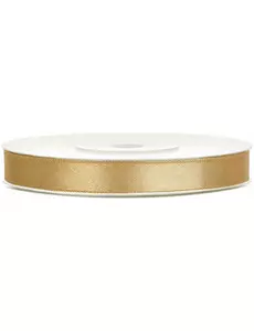 Gold ochre satin ribbon 0.6 cm x 25 m