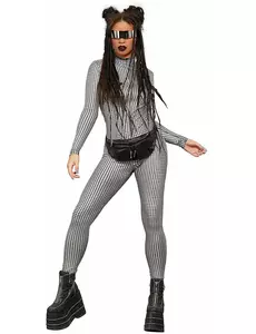 Holografisk disco-jumpsuit til dame