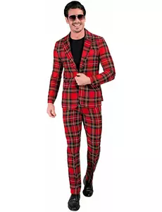 Skotsk tartan-kostyme til voksne, Størrelse: Small