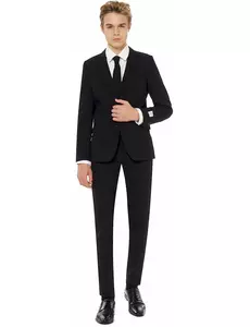 Mr. Black-kostyme til tenåringer fra Opposuits, Størrelse: 12–14 år (146–152 cm)
