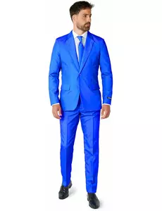 Mr. Solid blå herredress fra Suitmeister, Størrelse: Small (EU 44-46)