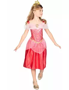 Klassisk Aurora Tornerose-kostyme til jenter, Størrelse: 7–8 år (124–136 cm)