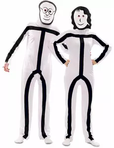 Voksen Stickman-maskekostyme, Størrelse: Small (48)