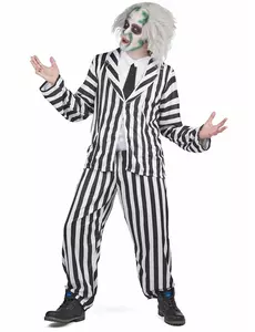 Beetlejuice-kostyme for menn, Størrelse: Medium/Large
