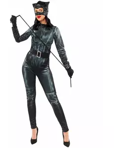 Klassisk Catwoman-kostyme for kvinner, Størrelse: Large