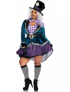 Mad Hatter-kostyme i store størrelser for kvinner, Størrelse: XX-Large