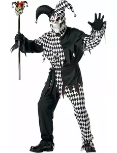 Svarte menn Halloween Harlekinklovnkostyme, Størrelse: Small