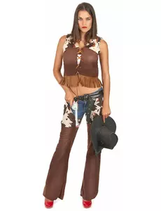 Cowgirl-kostymebukser til kvinner, Størrelse: Medium