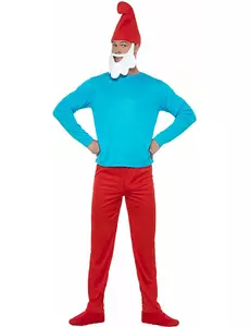 Papa Smurf-kostyme, stor voksenstørrelse
