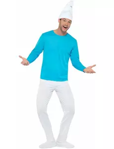 Smurfekostyme for voksne i stor størrelse