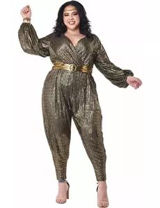 Disco Queen-kostyme i pluss-størrelse til dame, Størrelse: X-Large (44/46)