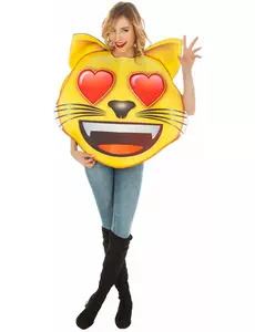 Voksen Hjertekatt Emoji Kostyme