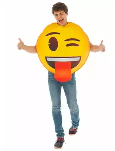 Blunkende emoji-kostyme til voksne