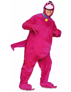 Voksenvennlig rosa dinosaurkostyme
