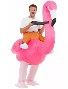 Stort rosa flamingokostyme til voksne