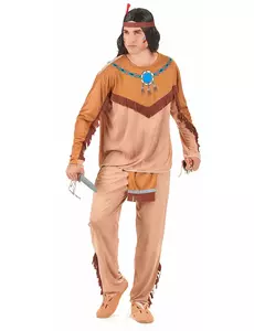 Beige og brunt indisk kostyme for menn, Størrelse: One Size (42)