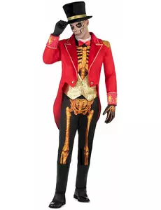 Skeleton Circusmaster-kostyme for menn, Størrelse: Small
