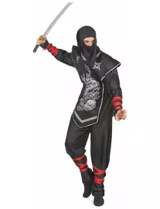 Sølv drage ninja-kostyme for menn
