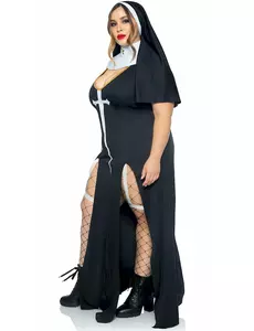 Sexy nonnekostyme i pluss størrelse for kvinner, Størrelse: X-Large/XX-Large (48-52)