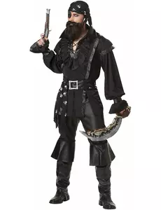 Svart piratkostyme til menn