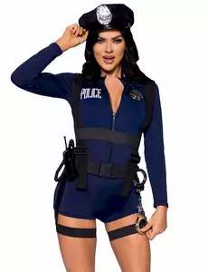 Sexy politikvinne-jumpsuitkostyme til kvinner, Størrelse: Large (44-46)