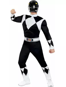 Svart Power Ranger-kostyme for voksne, Størrelse: Medium
