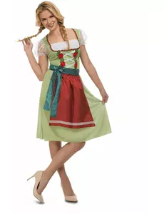 Grønt Oktoberfest-kostyme til dame, Størrelse: Small