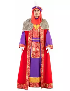Deluxe Rød Balthazar Magikerkonge Kostyme for Voksne