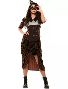 Steampunk-kostyme for kvinner, Størrelse: Medium/Large (42)
