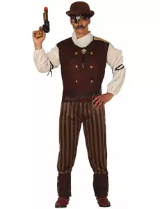 Steampunk-kostyme for menn, Størrelse: Medium (48-50)