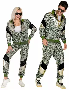 Plus size dollarseddel treningsdrakt, Størrelse: XX-Large