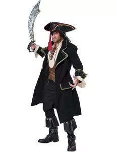 Deluxe piratkostyme for menn, Størrelse: Large