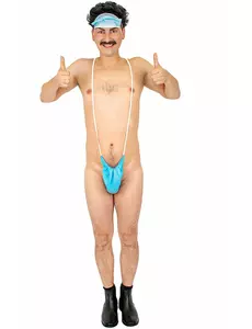 Blå mankini for menn