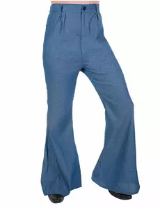 Herrejeans med fargede elefantben og diskobukser, Størrelse: Medium