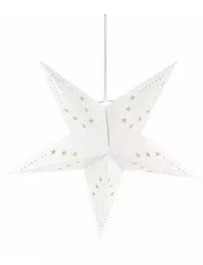 Hvit stjernependellampe 60 cm