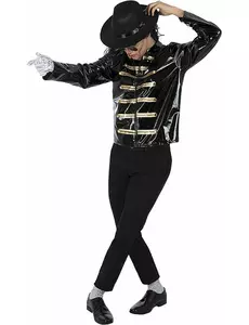 Michael Jackson voksen svart jakke, Størrelse: Small/Medium