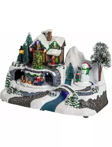 Lysende julelandsbyhus 23 x 15 x 16 cm