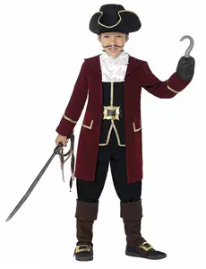 Piratkapteinkostyme til gutt, Størrelse: 4–6 år (115/128 cm)