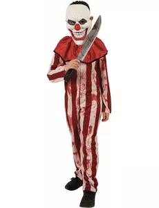 Red and white striped clown costume for teenagers