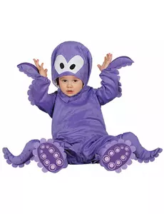 Baby purple octopus hooded jumpsuit costume